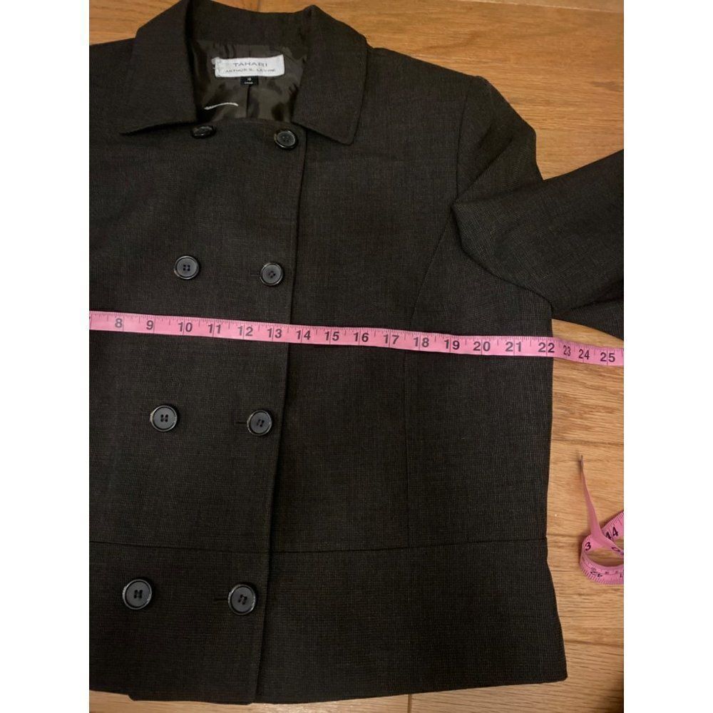 Tahari, Women's Basic Black Double Button Front C… - image 5